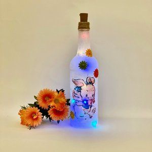 Happy Easter Wine Bottle LED Lantern